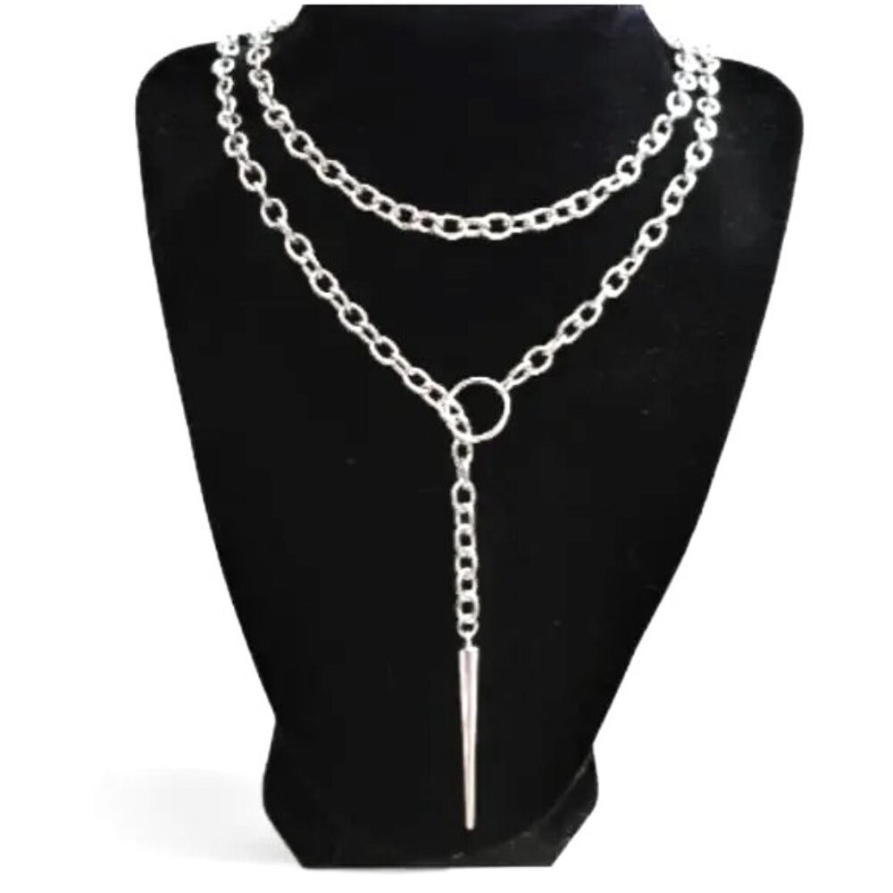 Spike Necklce Choker Chunky Chain Bold Statement Sexy Exaggerated Emo Goth Edgy